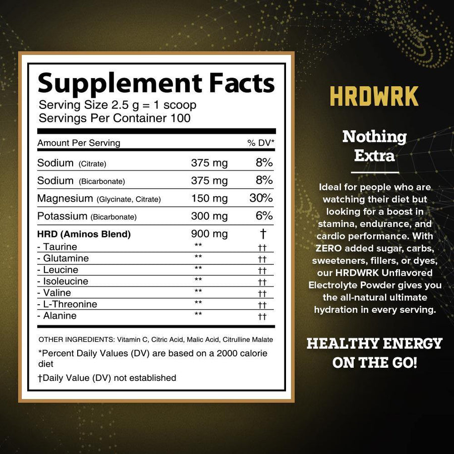 HRDWRK  Unflavored - MMA Nutrition LLC